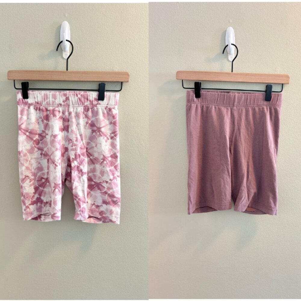 Old Navy High-Waisted Biker Shorts Womens Size Small Pink Tie Dye 8 Inch Inseam